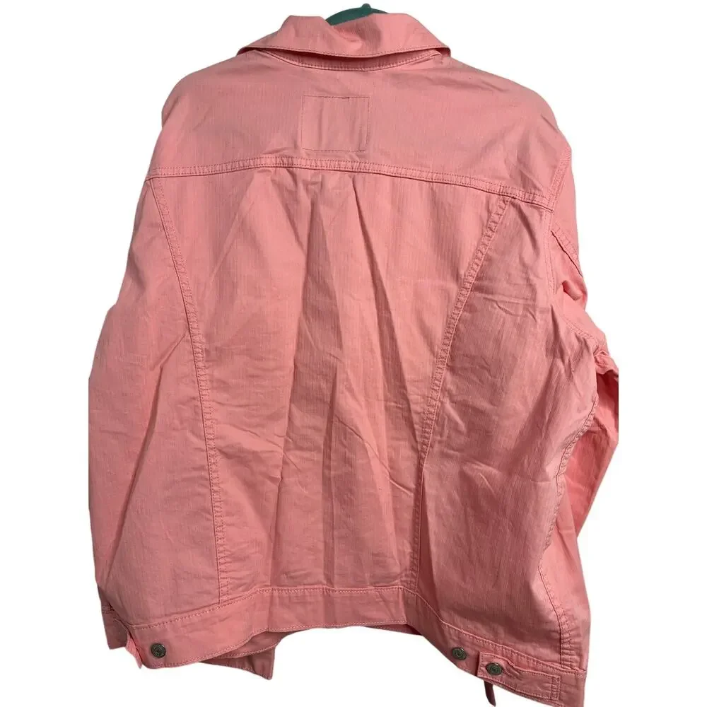Levi's NWT Vintage Fit Trucker Pink Denim Jacket Size XL Travel Casual FLAWS
